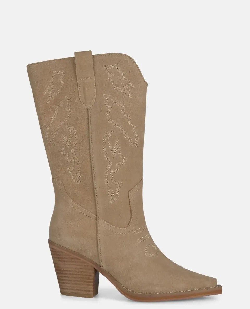Alma en Pena V260153 boots cowboy talon 7 cm sable