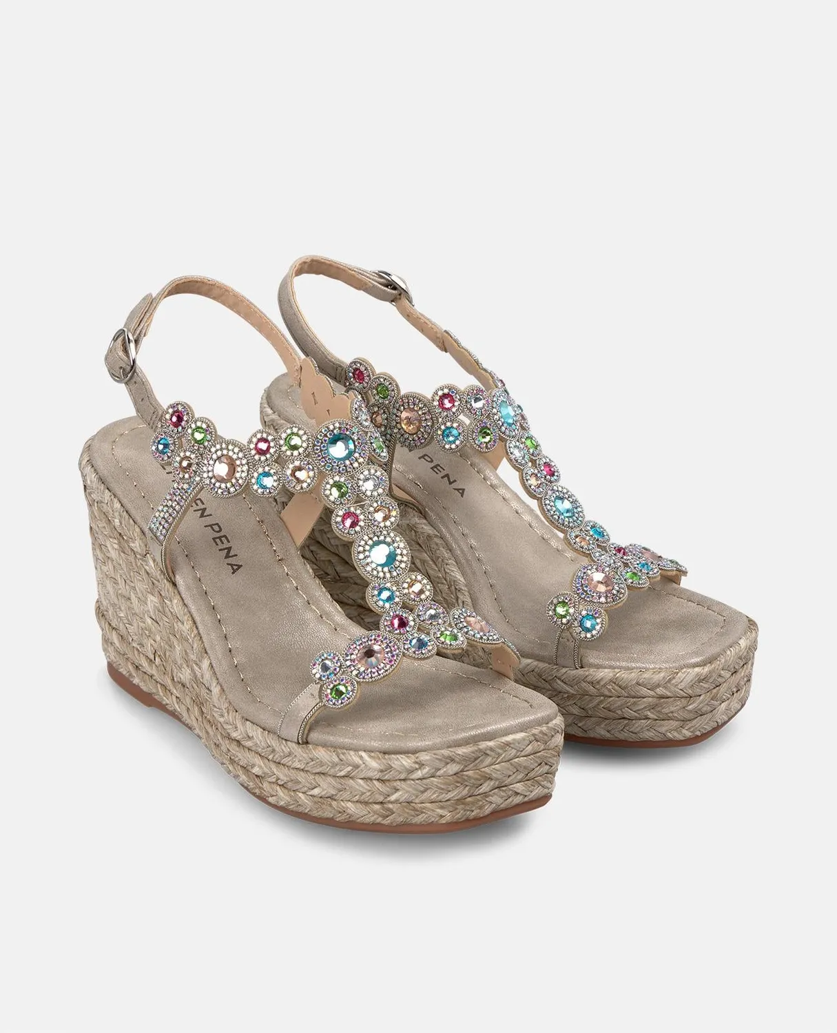Alma en Pena V2551267 compensées bronze strass talon 9,8 cm