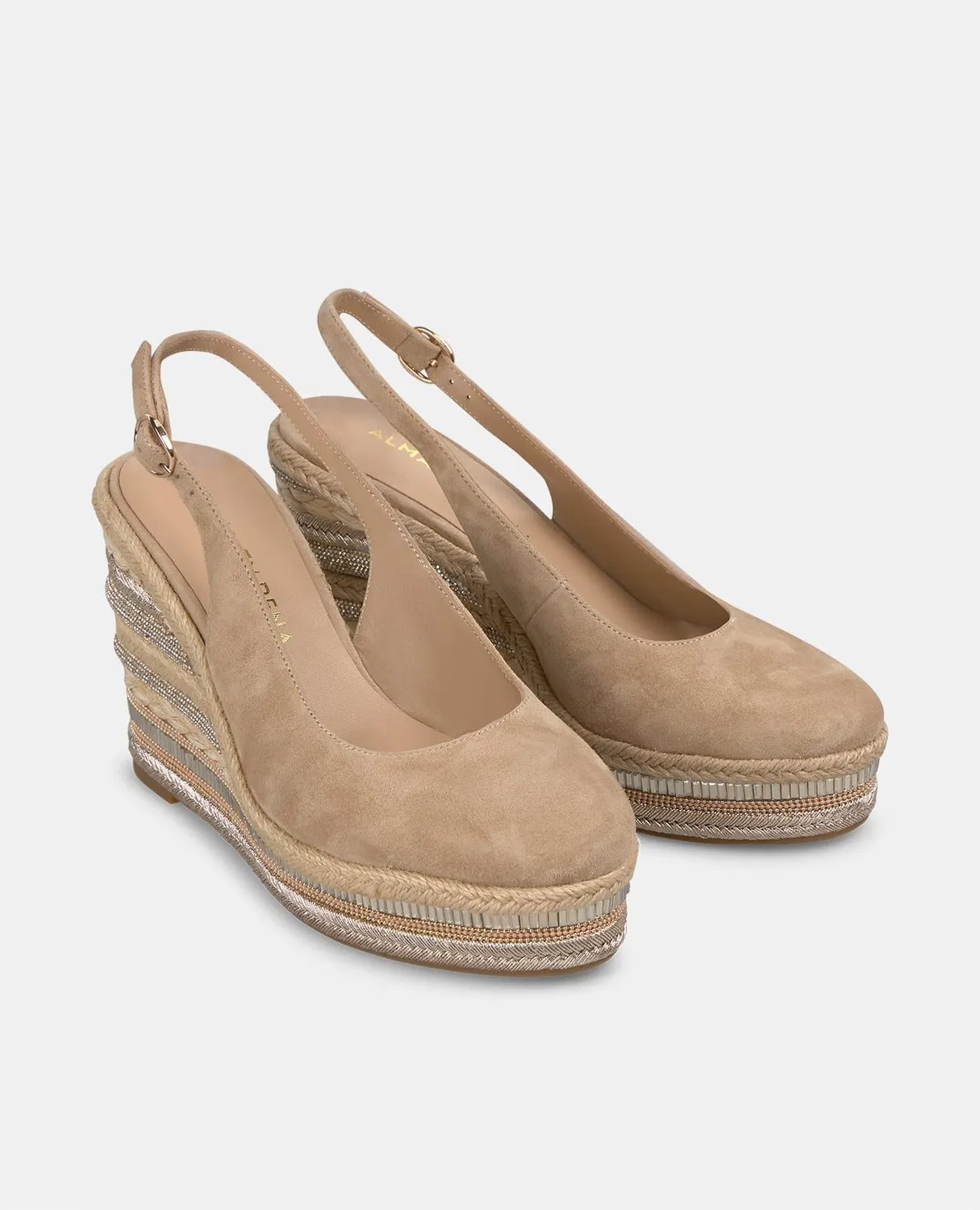 Alma en Pena V251018 compensées cuir sable talon 9,8 cm