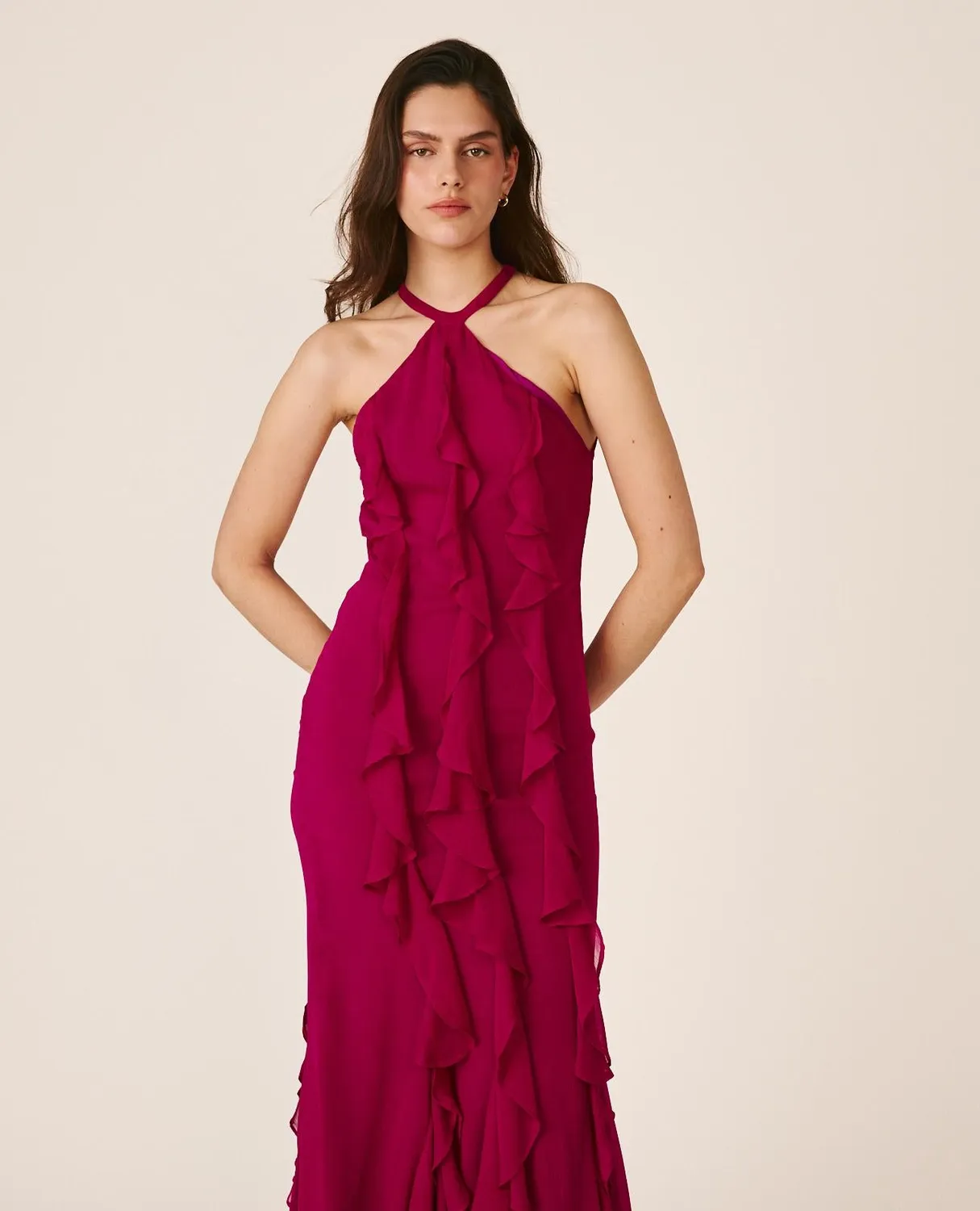 Alma en Pena V26CL0243 robe longue fuchsia