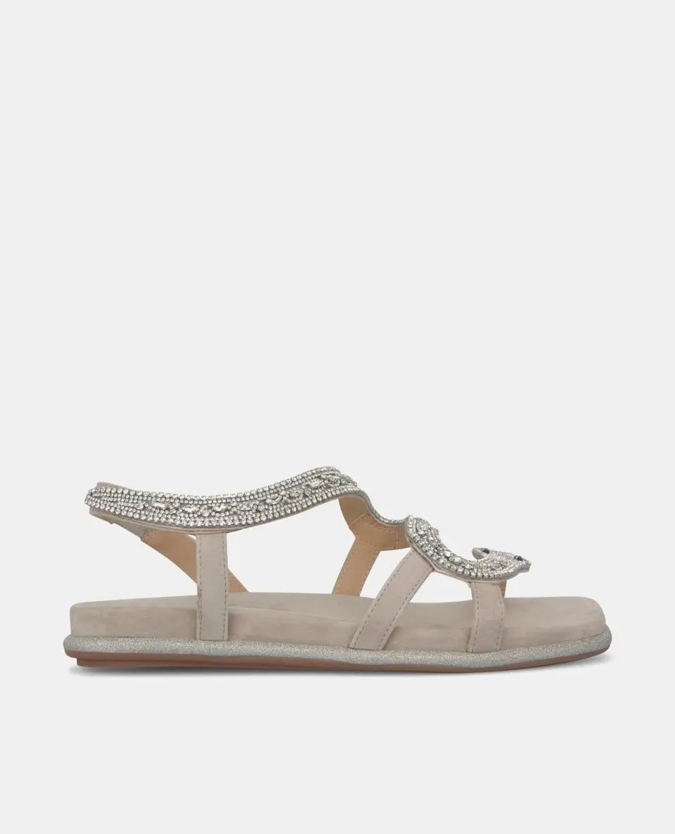 Alma en Pena V240850 sandales plates taupe strass