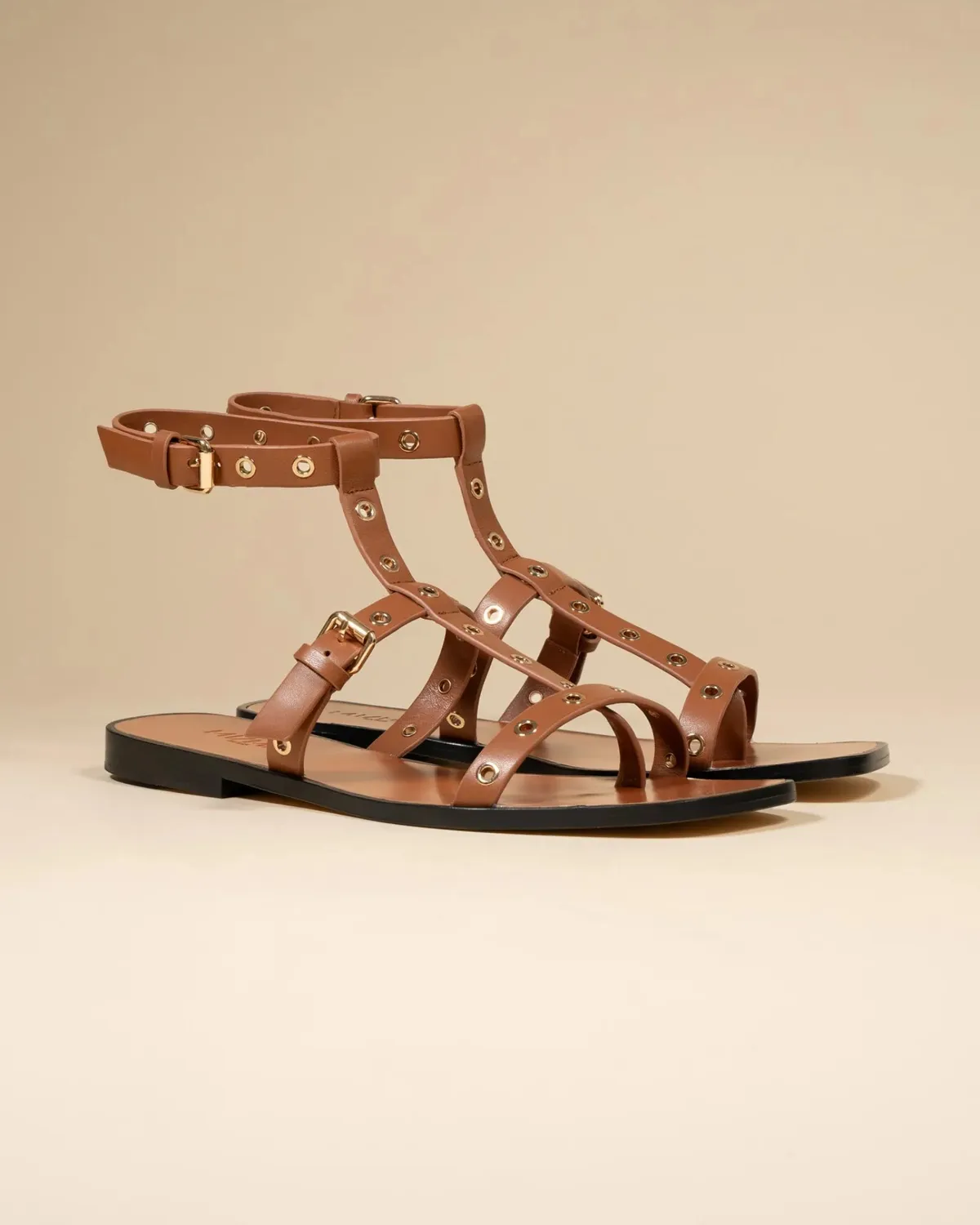 Mi/Mai Bonnie Brown nu-pieds marron plats