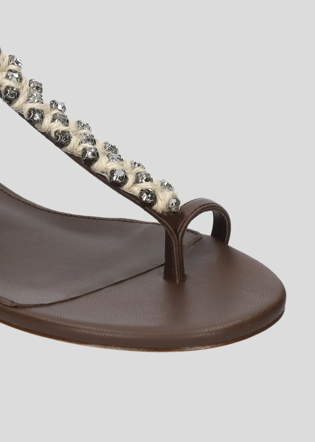Lola Cruz Odette sandales plates marron cuir