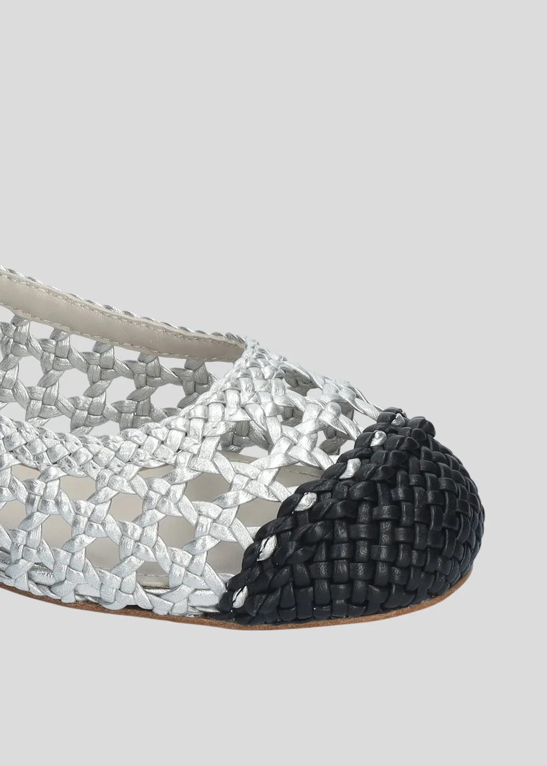 Lola Cruz Brie ballerines argent plata plates