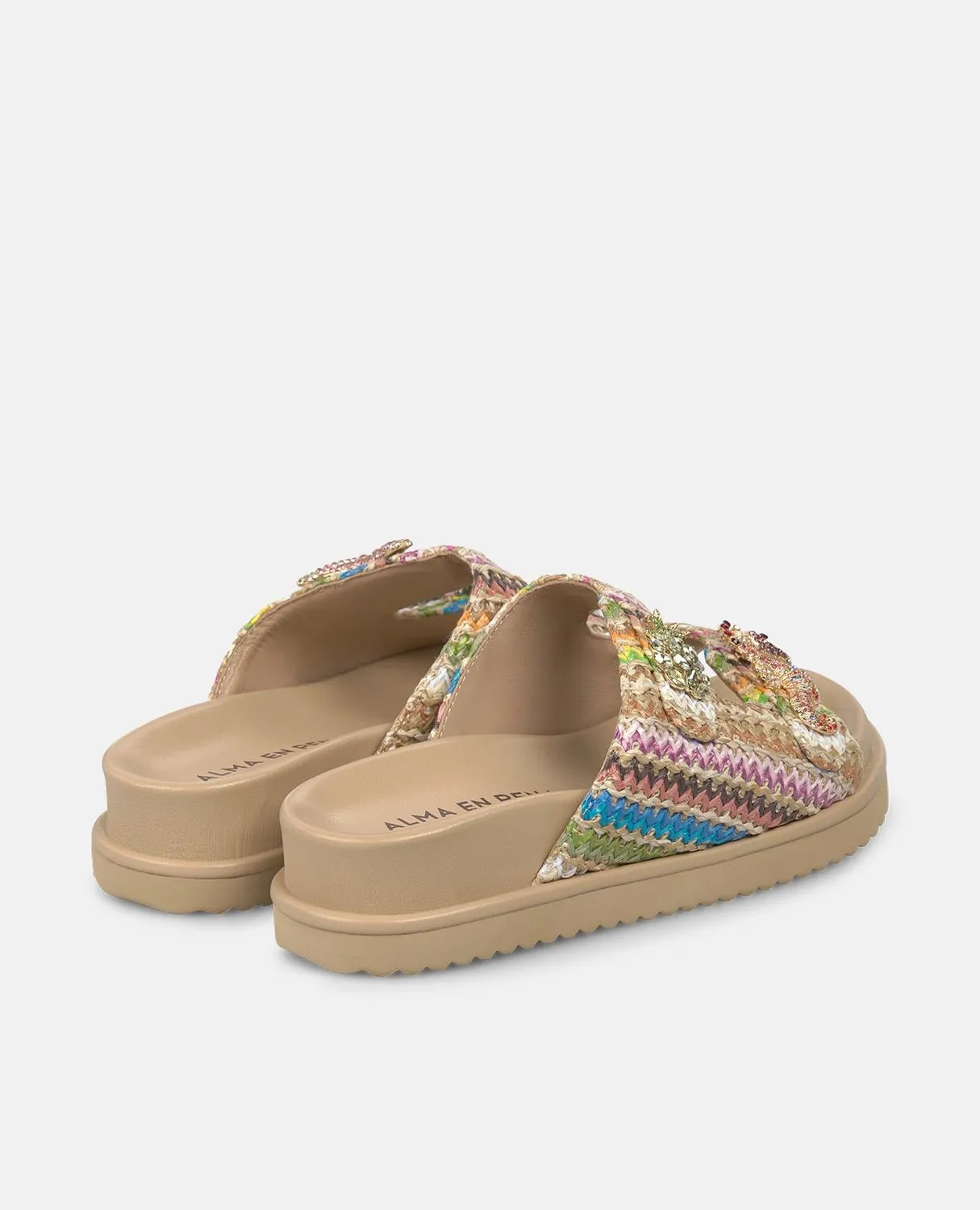 Alma en Pena V267502 sandales plateforme rafia multicolor
