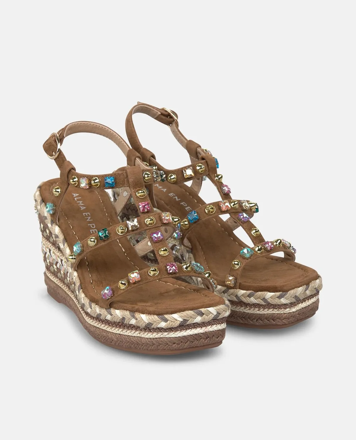 Alma en Pena V266101 compensées cuir caramel 9,5 cm