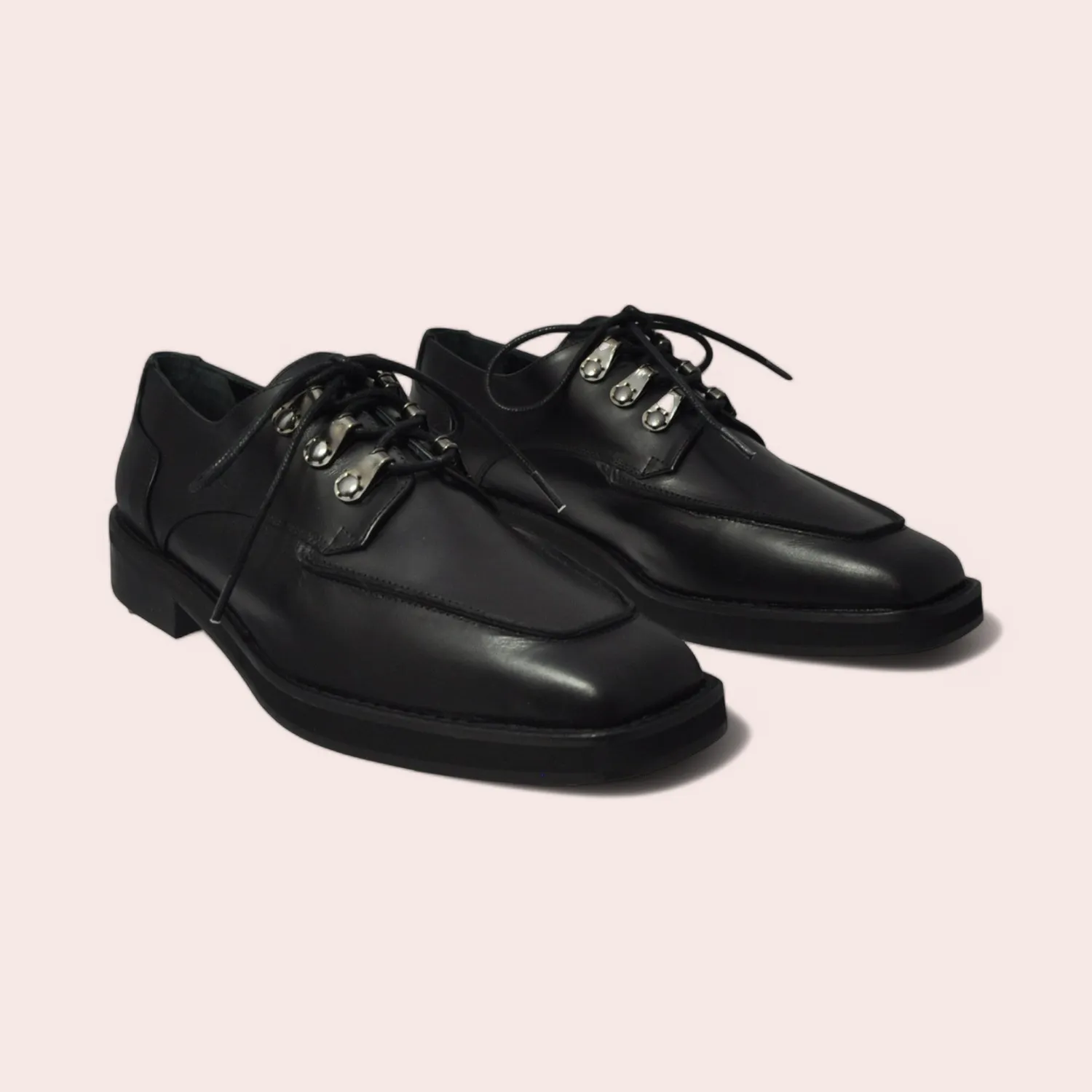 Karine Arabian Washington derbies cuir noir