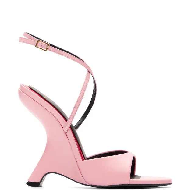 Maison Ernest Angel 120 sandales cuir mat rose pastel