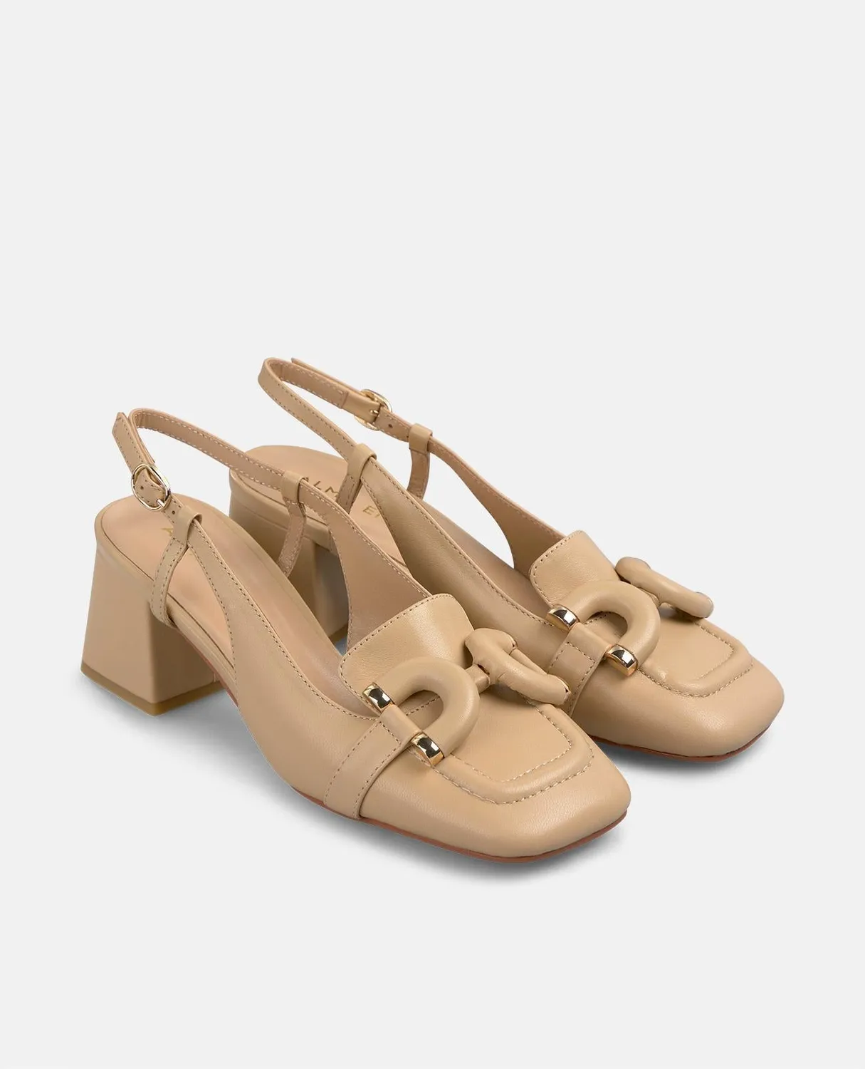 Alma en Pena V250570 escarpins cuir beige talon large