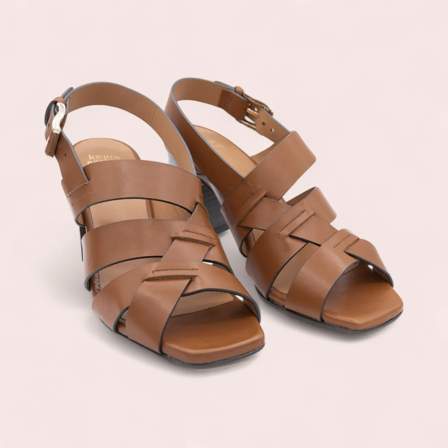 Karine Arabian LAMORIE sandale cuir camel 38 talon 70mm