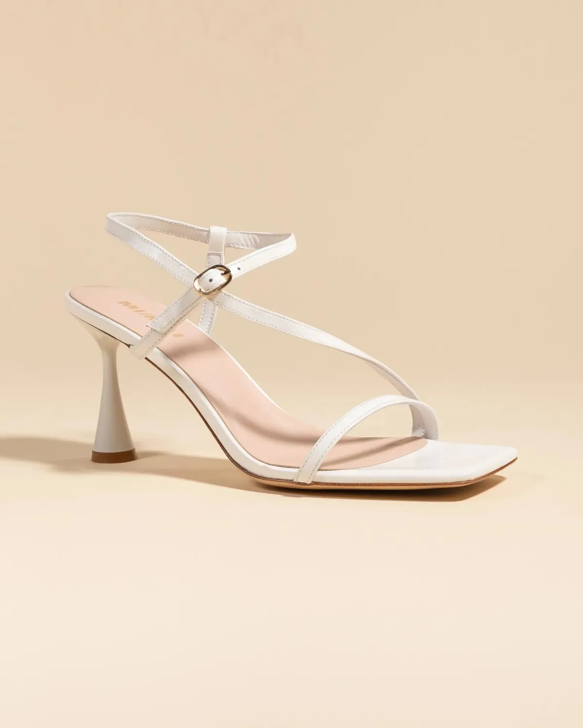 Mi/Mai Sally White sandales talons blanc bout carré