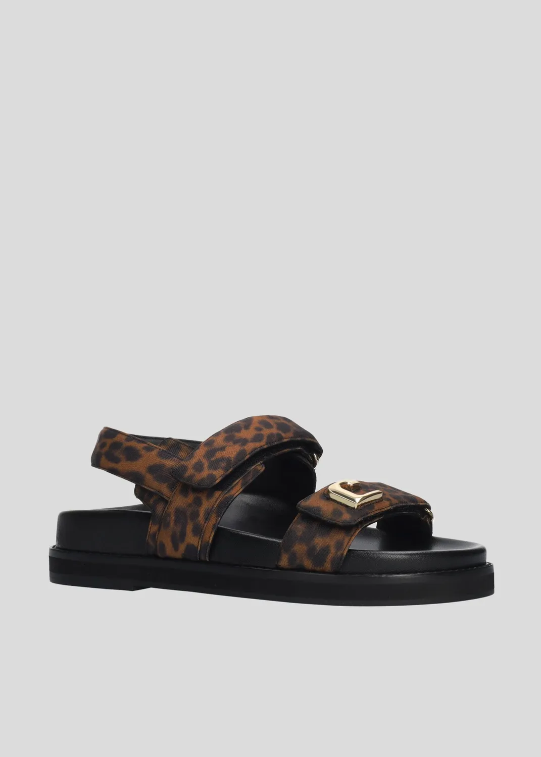 Lola Cruz Lola sandales plates léopard cuir