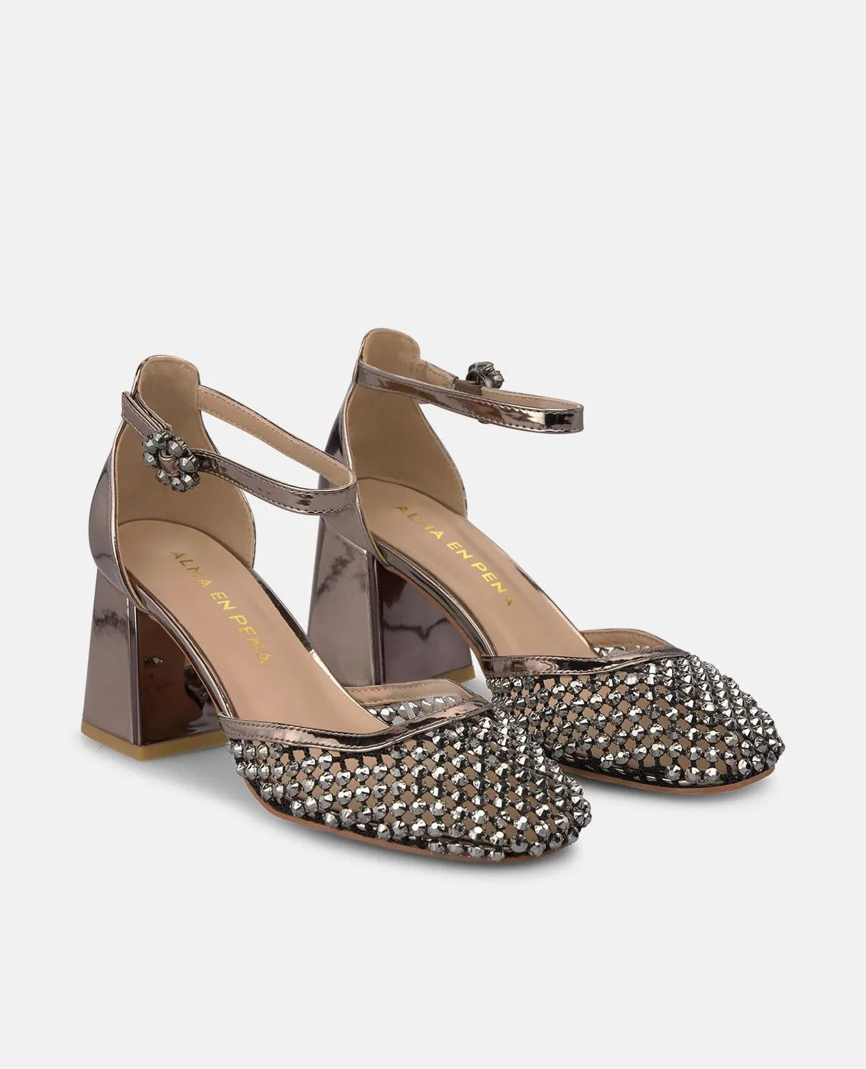 Alma en Pena I260162 escarpins argent maille talon 7 cm