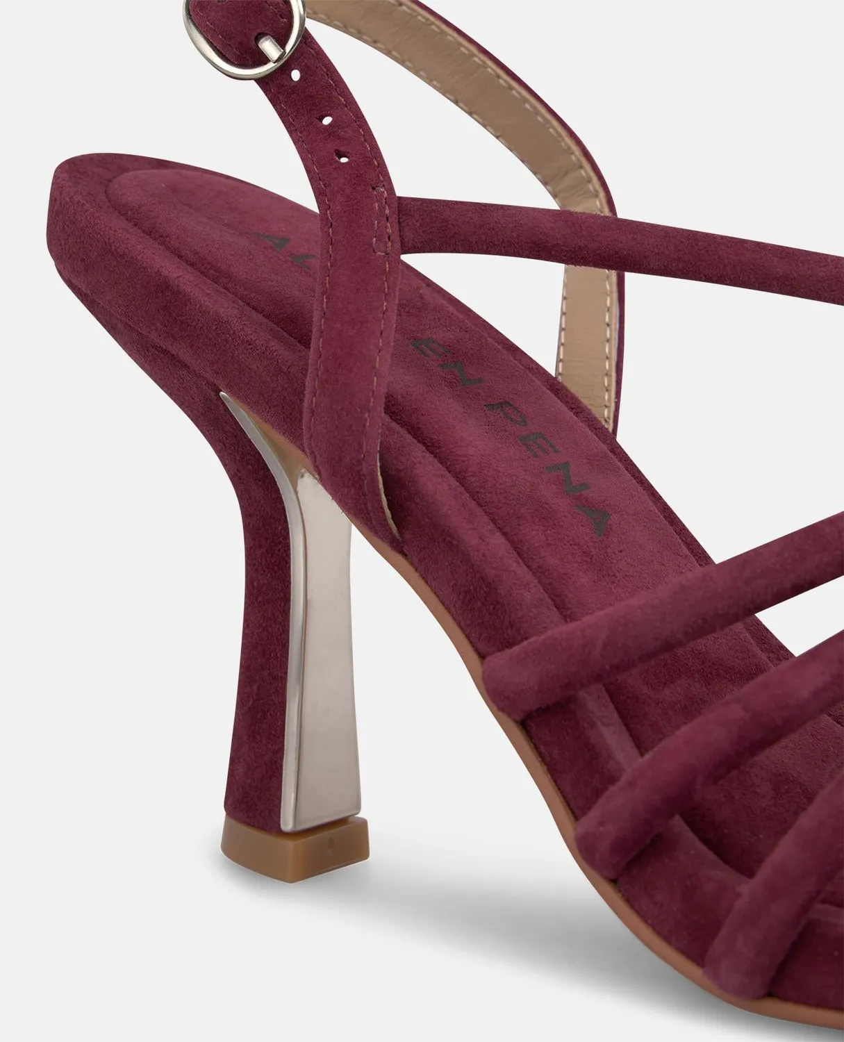 Alma en Pena V264001 sandales cuir bordeaux talon 9 cm