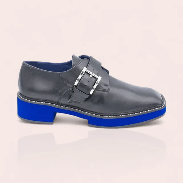 Karine Arabian SUTTON derby noir cuir semelle bleue