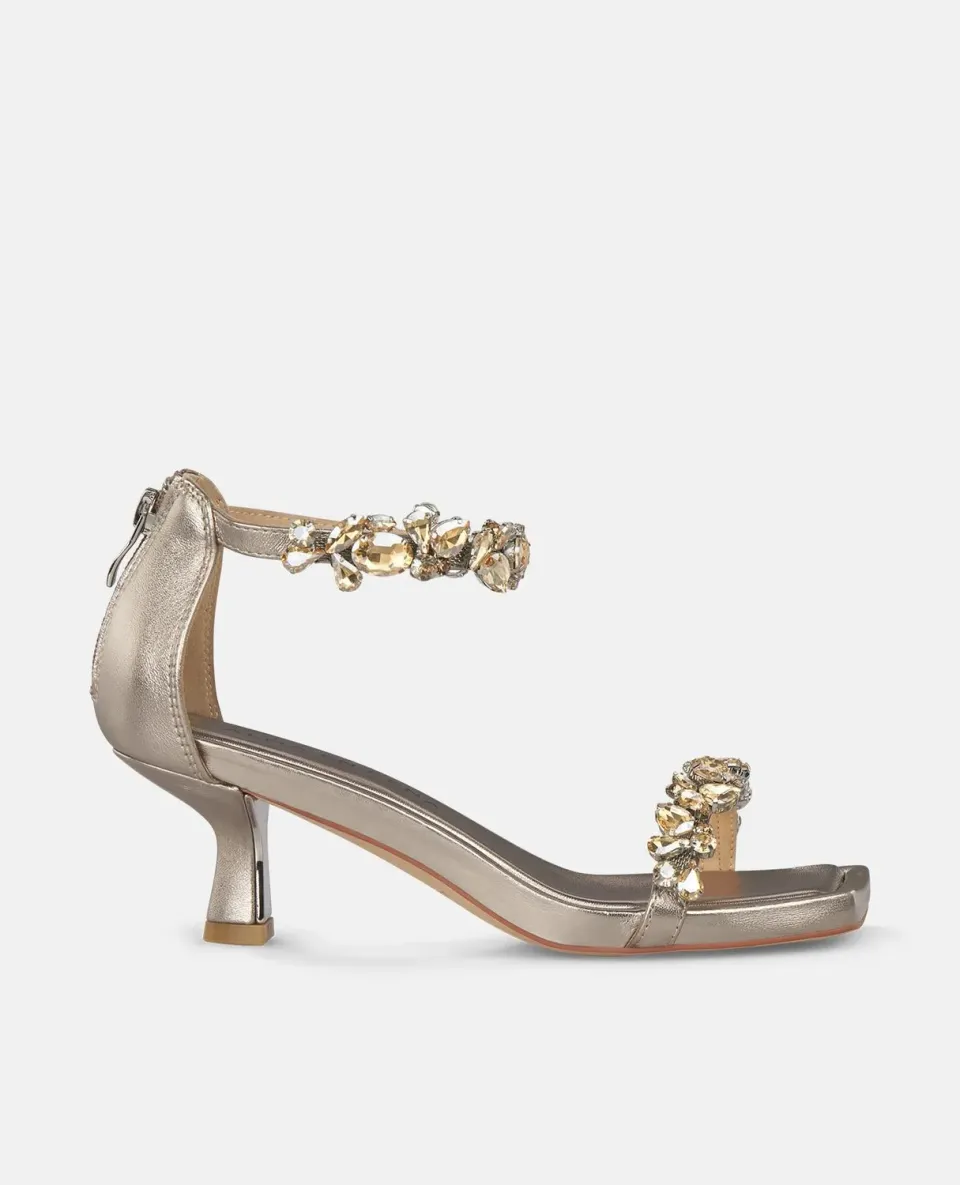 Alma en Pena I250089 sandales bronze strass cuir talon 5,5 cm