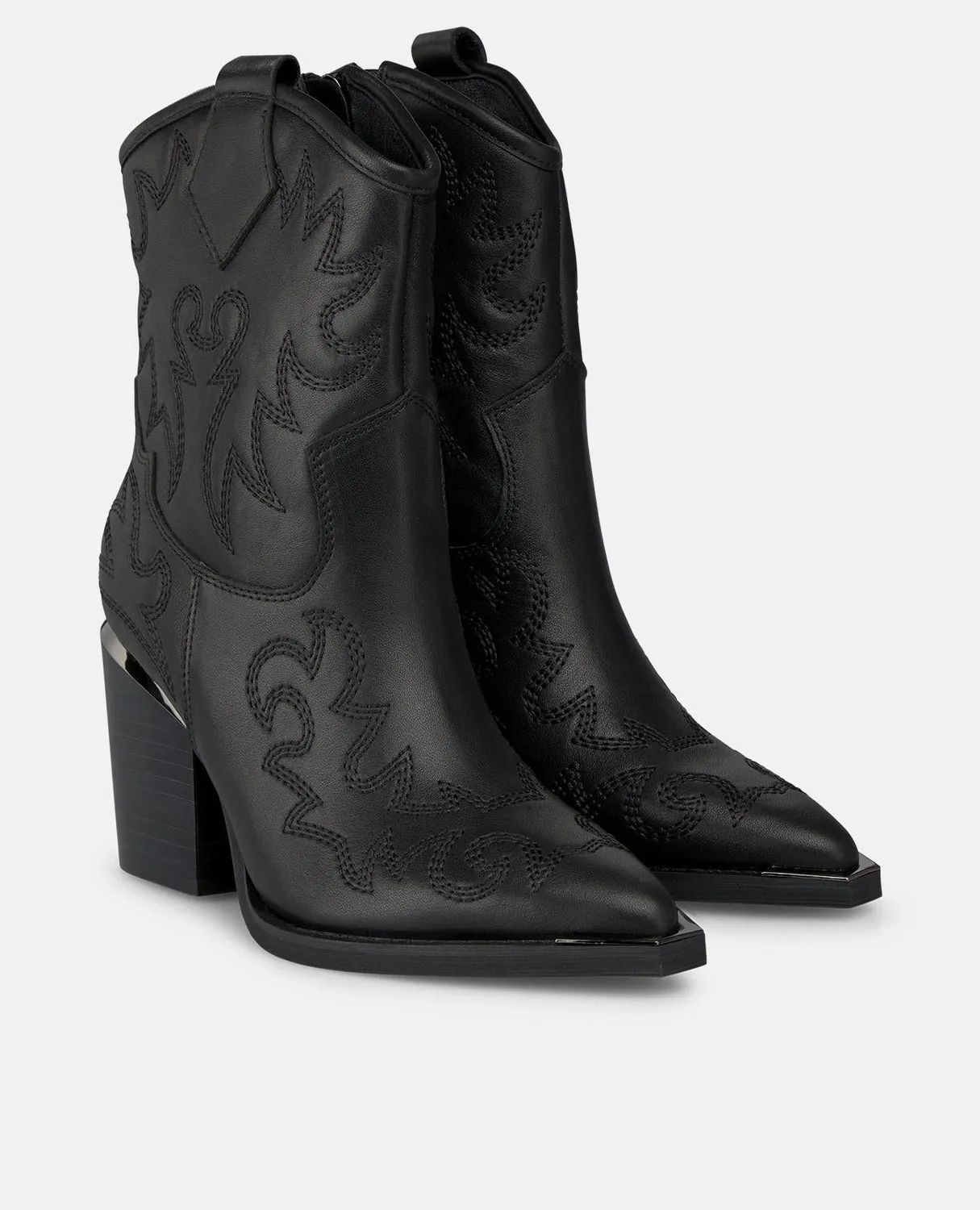 Alma en Pena I250829 bottines noires brodées 7 cm