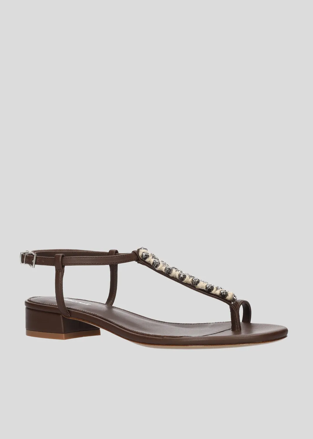 Lola Cruz Odette sandales plates marron cuir