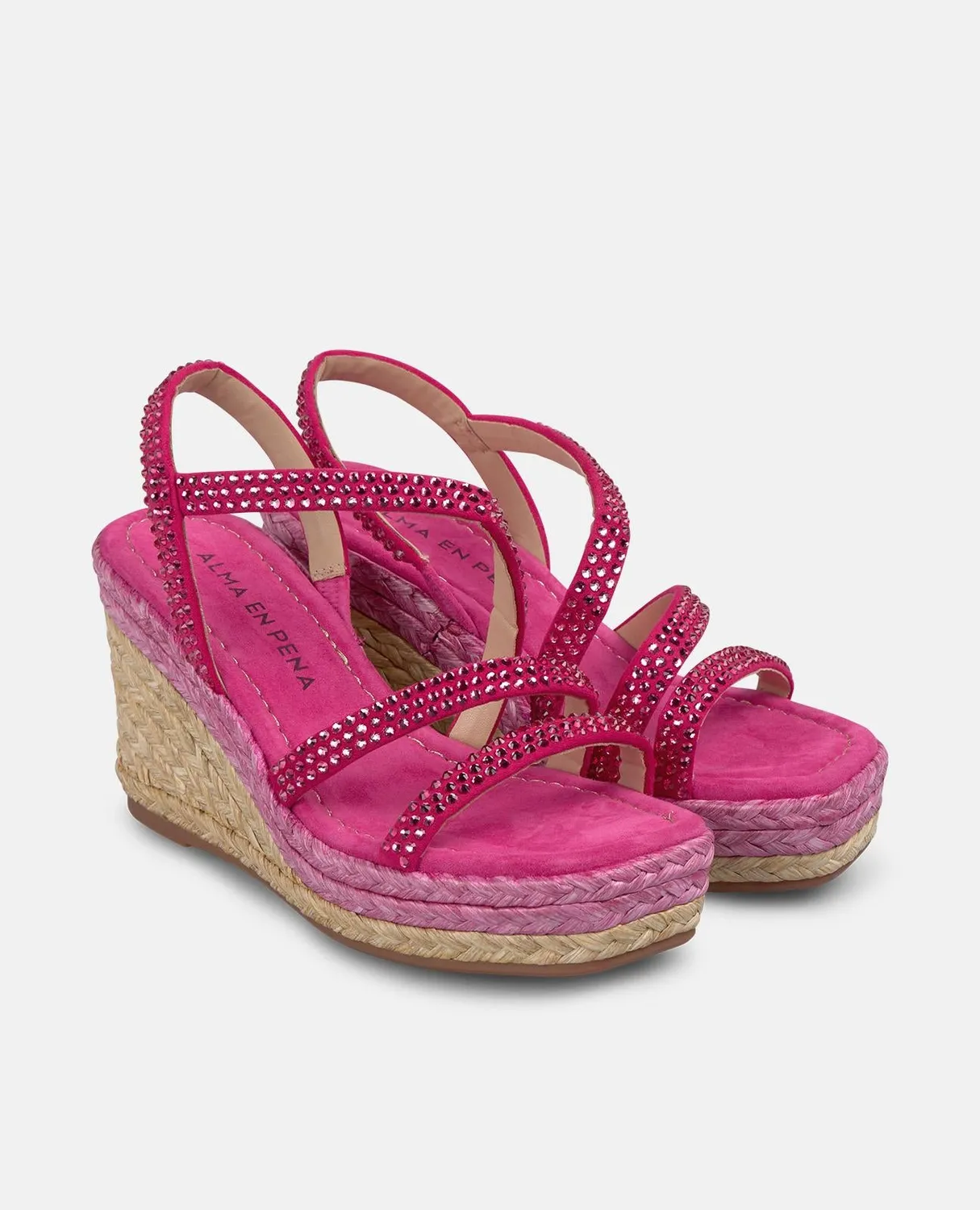 Alma en Pena V2551294 compensées fuchsia strass 9,8 cm