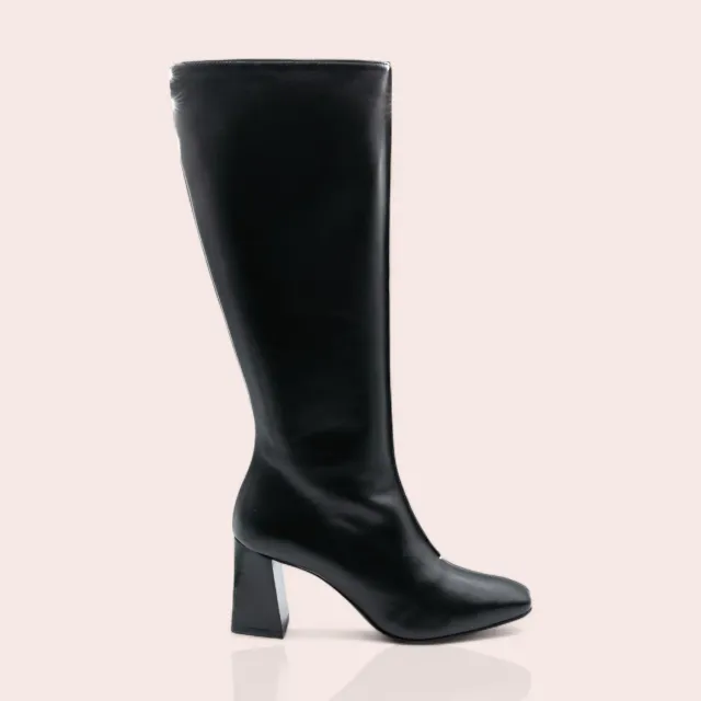 Karine Arabian Danae Botte Cuir Noir Talon 70mm