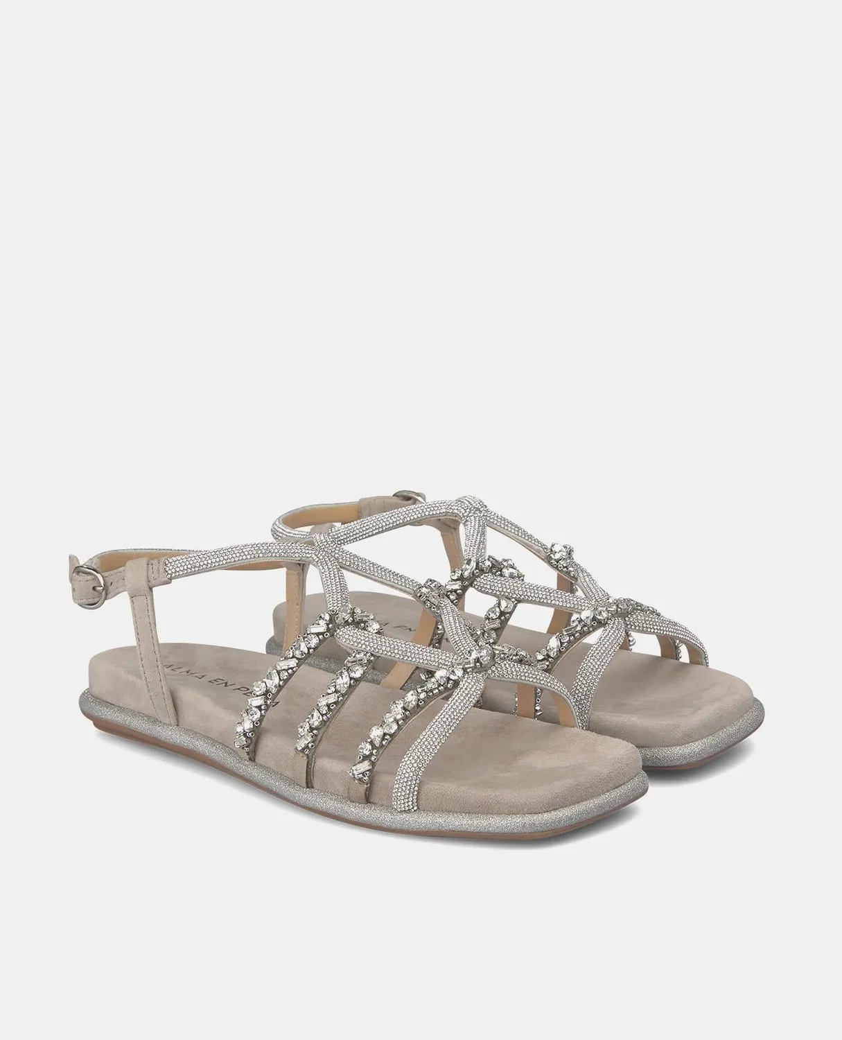 Alma en Pena V240852 sandales plates taupe strass