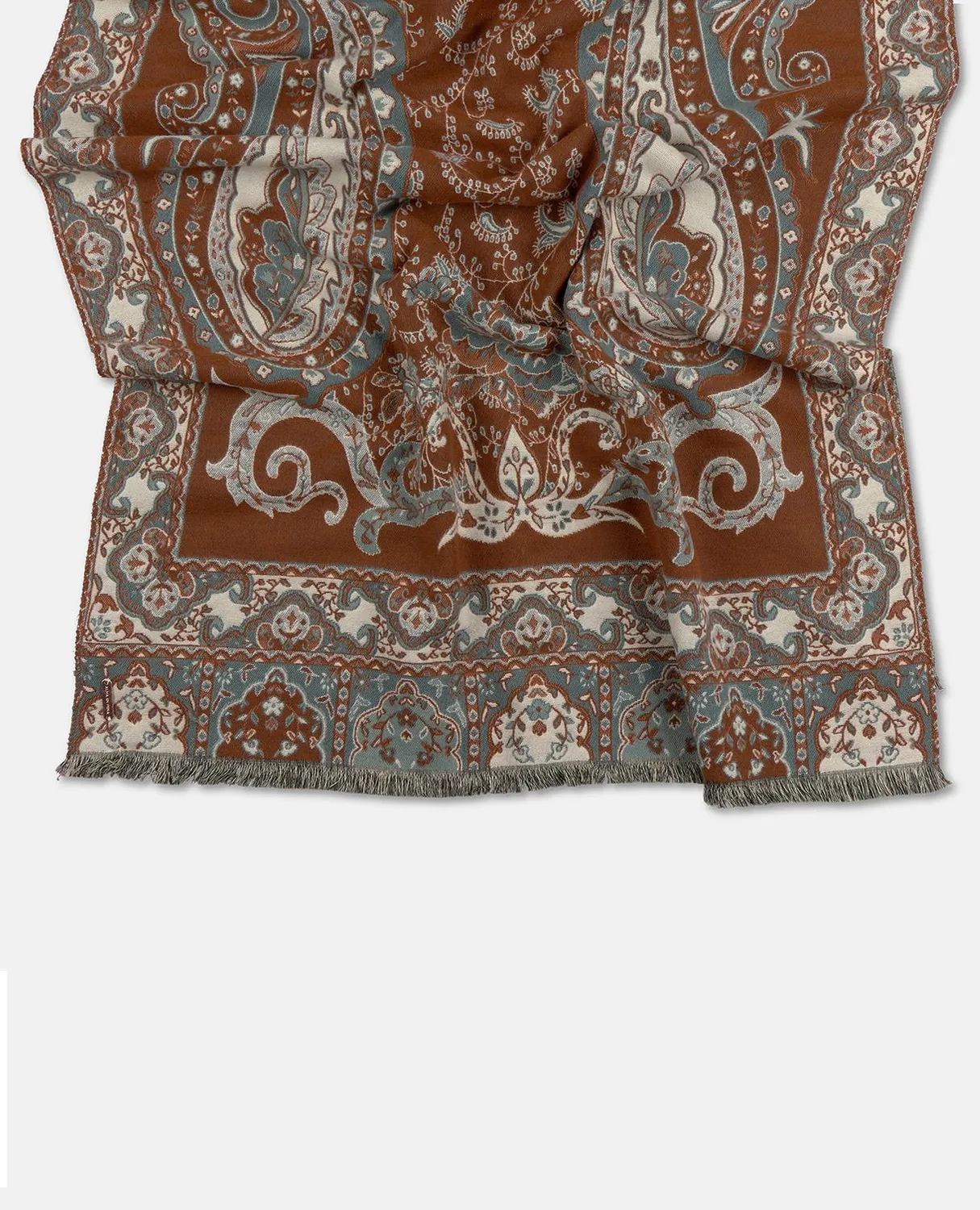 Alma en Pena I26AC014 écharpe paisley marron