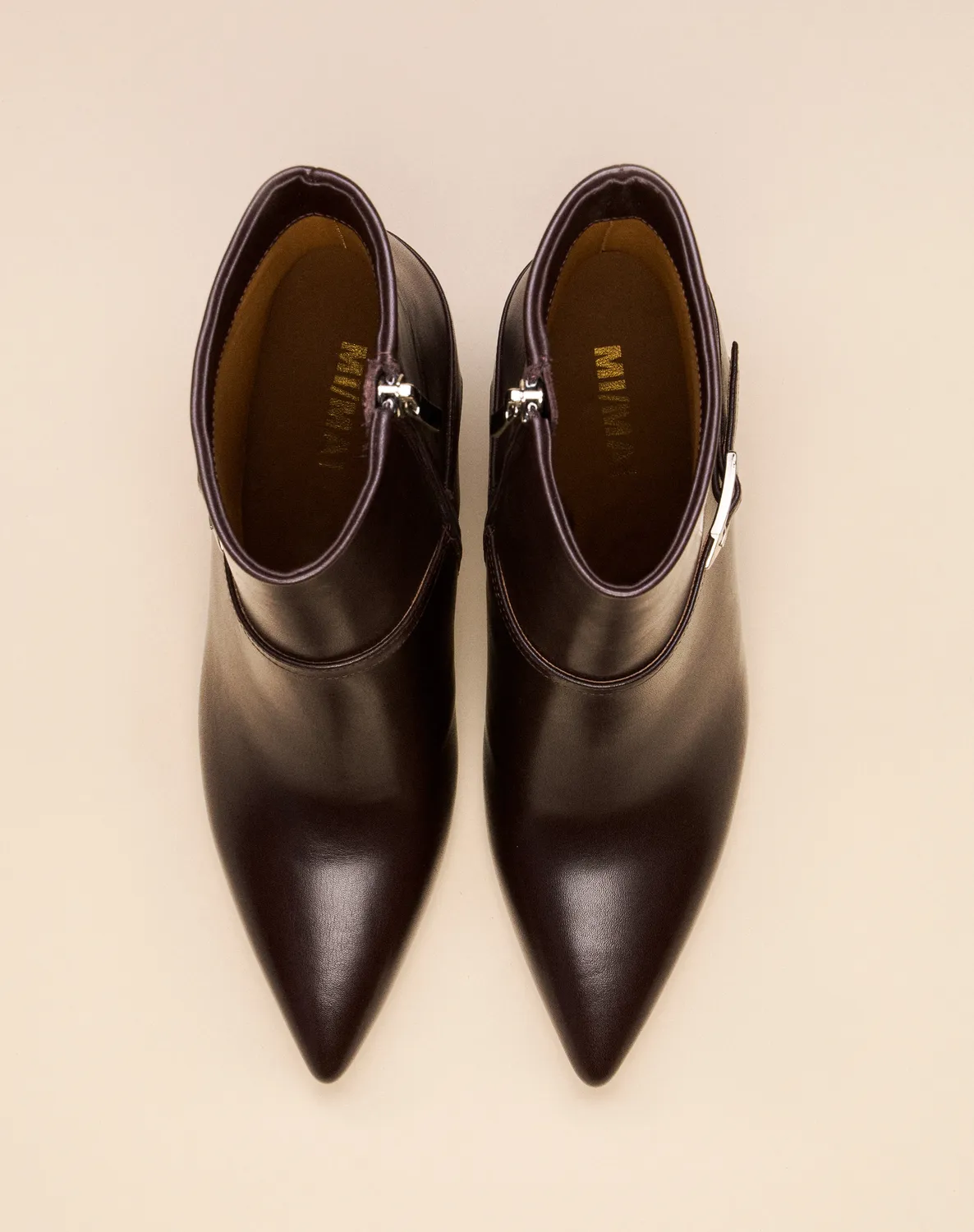 Mi/Mai Callas Chocolate bottines cuir chocolat