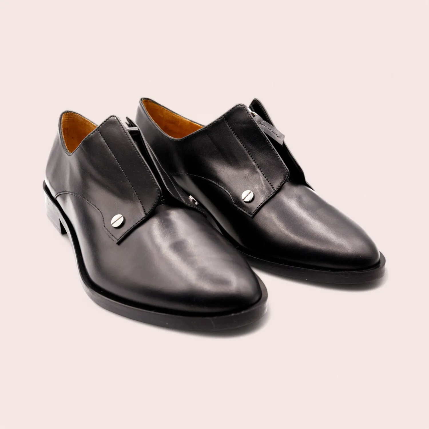 Karine Arabian Polo derby noir cuir 25 mm