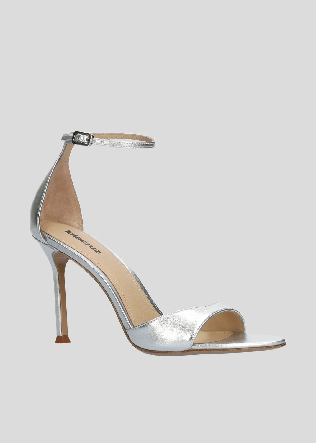 Lola Cruz Scarlett 95 sandales argent talon 9,5 cm