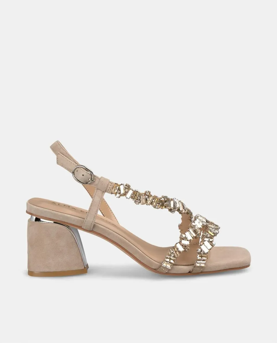 Alma en Pena V250951 sandales vison strass talon 6 cm