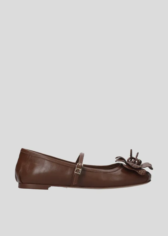 Lola Cruz Tulipa ballerines plates marron