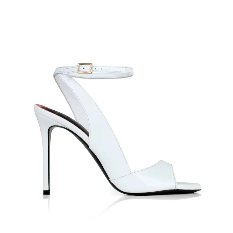 Maison Ernest Flavien 100 sandales cuir vernis blanc