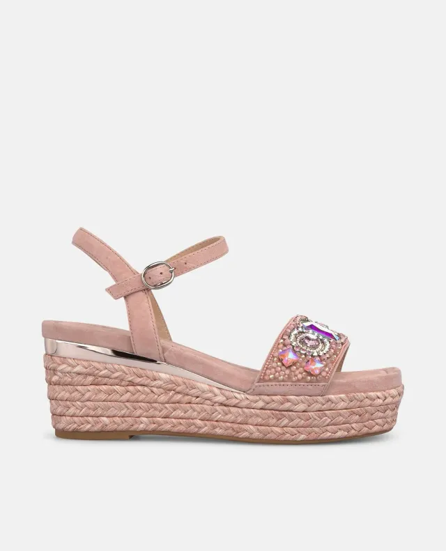Alma en Pena V266502 sandales compensees rose poudr