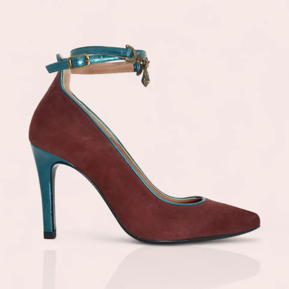 Karine Arabian Glam escarpin bordeaux cuir velours