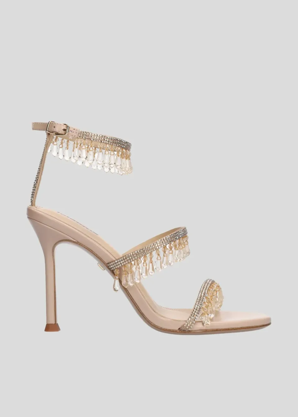 Lola Cruz Flamenca Heel Sandals 95 sandales nude cuir