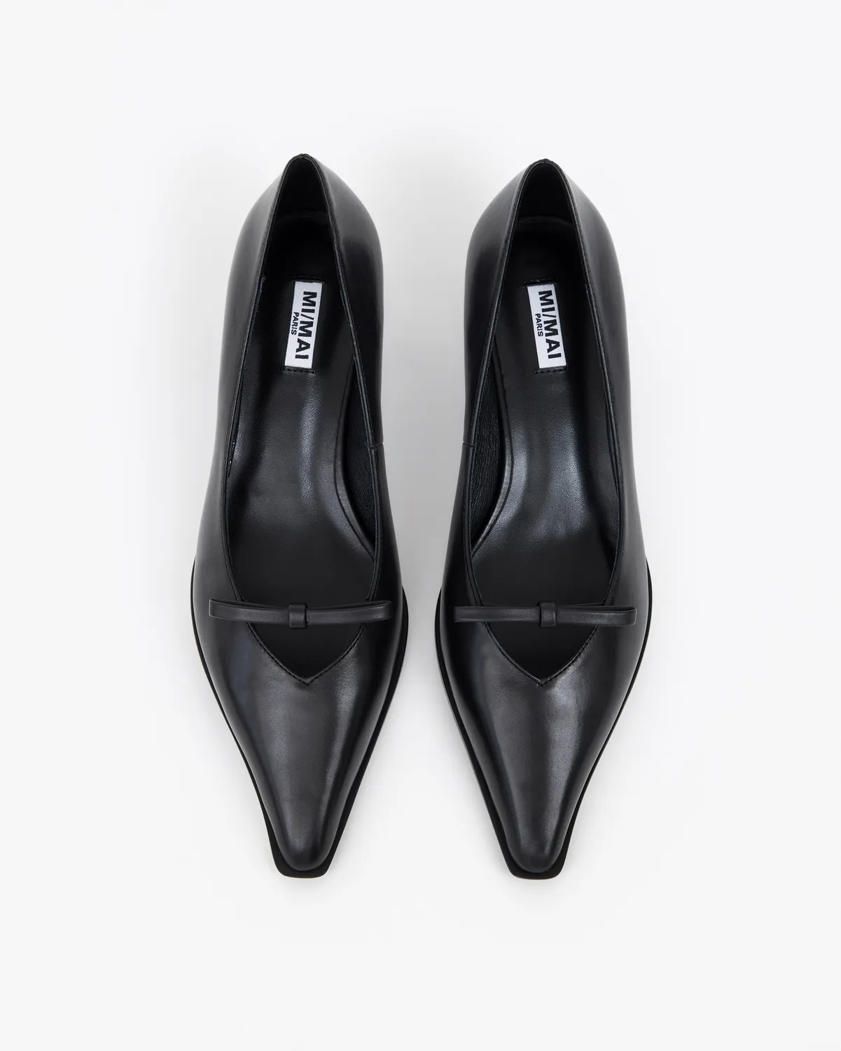 Mi/Mai Preston Black escarpins cuir noir noeud petit talon