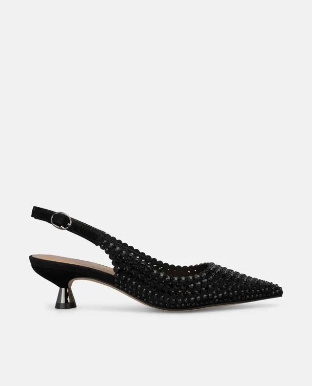 Alma en Pena I250531 escarpins noirs strass petit talon