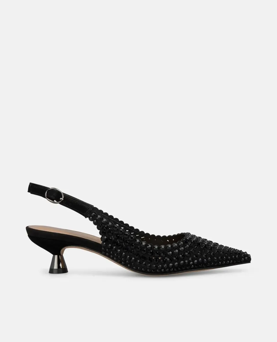 Alma en Pena I250531 escarpins noirs strass petit talon