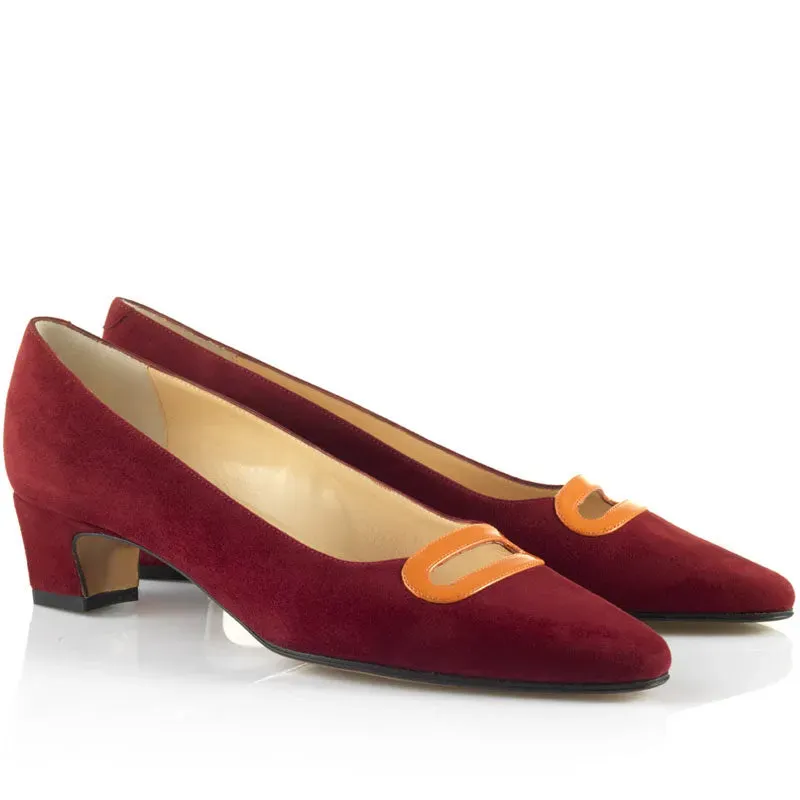 Bégum Paris Vénus escarpin carmin talon 4 cm boucle