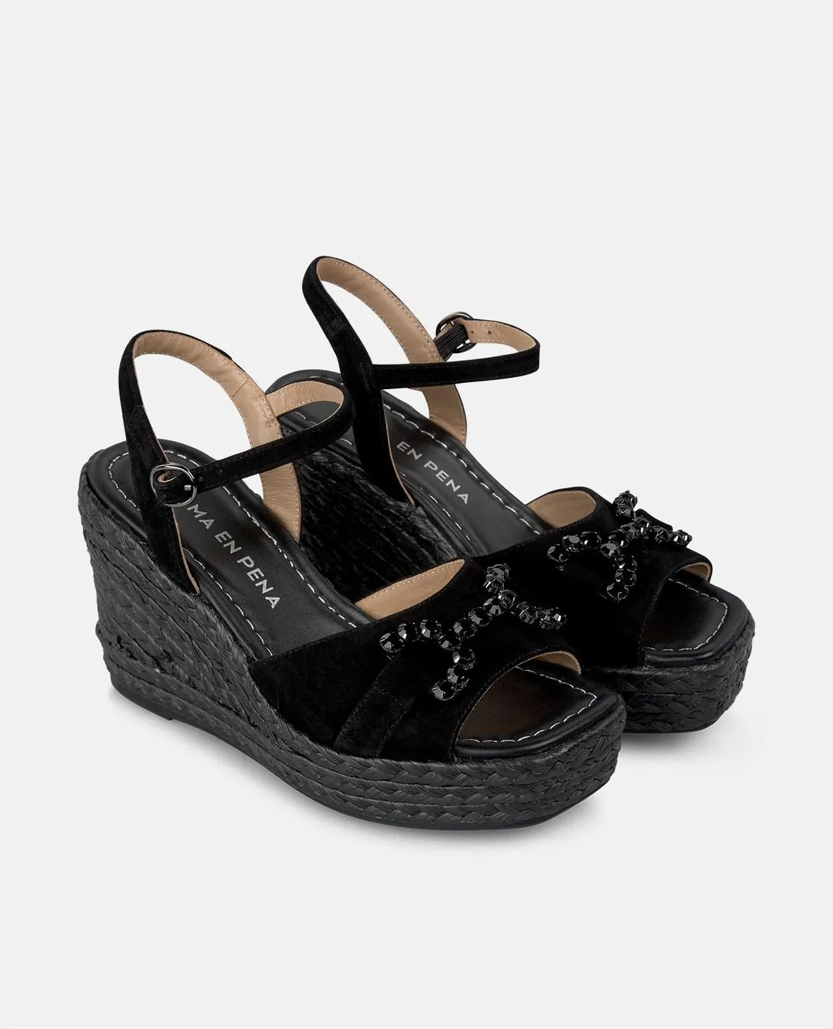 ALMA EN PENA V2551293 compensées noir strass talon 9,8 cm