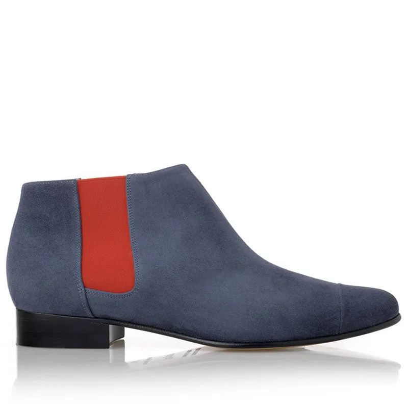 Bégum Paris Lucrèce bottines gris ardoise velours 2 cm