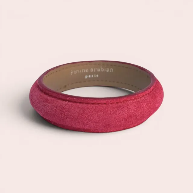 Karine Arabian JONC bracelet cuir velours rouge taille unique