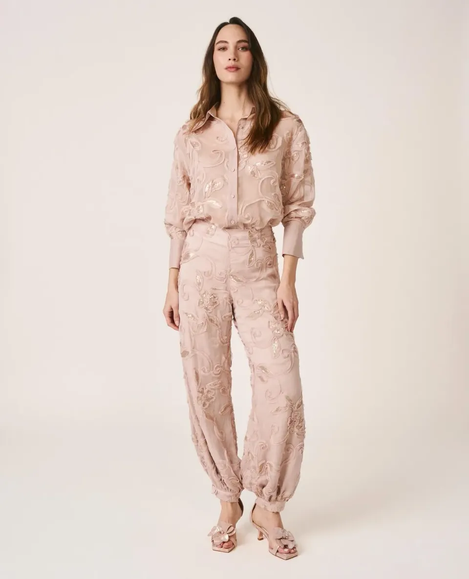 Alma en Pena V26CL1627 pantalon floral rose bouffant