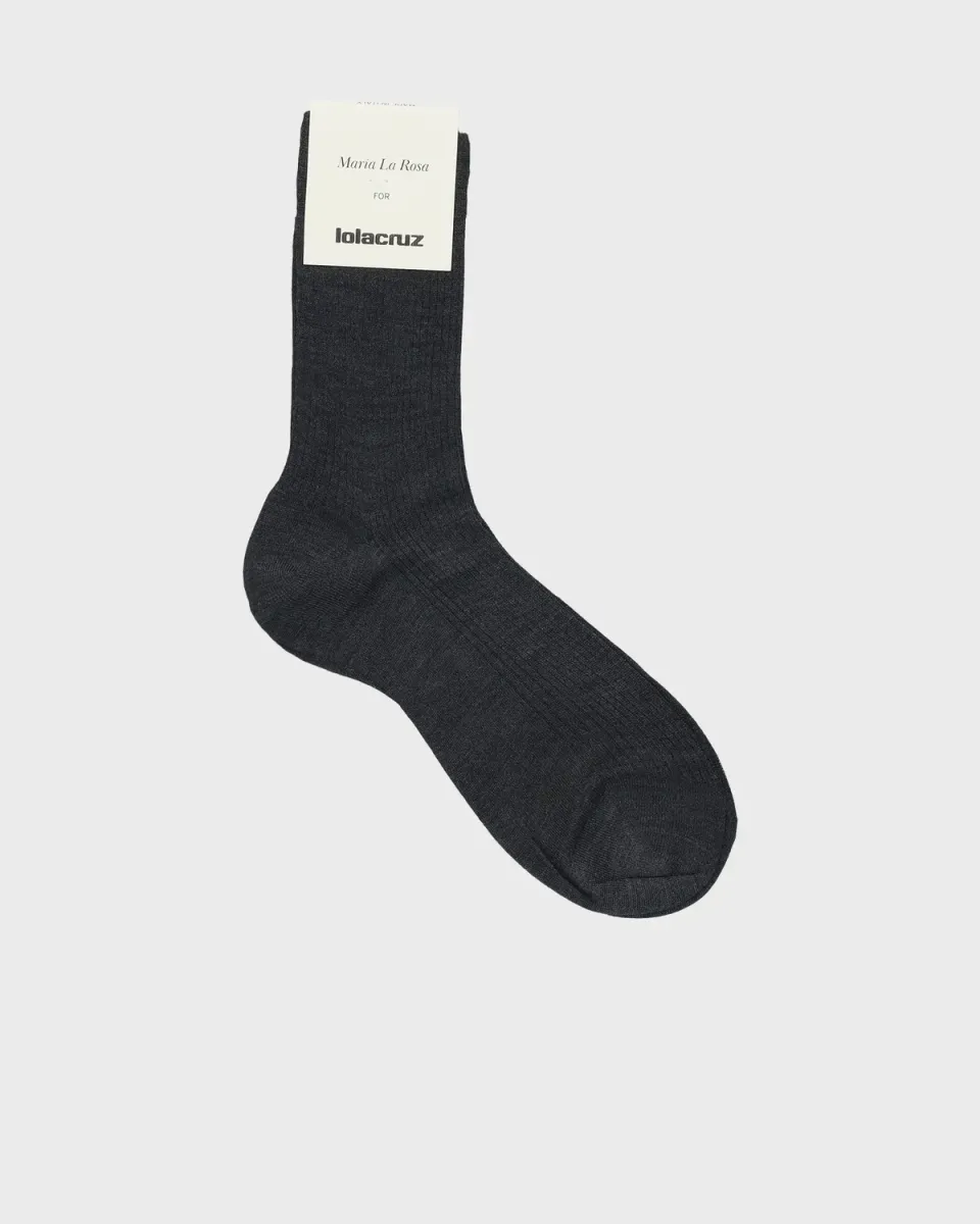 Lola Cruz Silk Ribbed chaussettes soie côtelée
