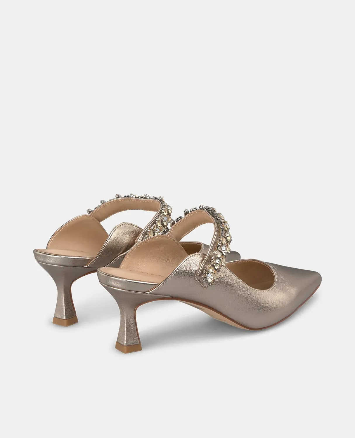 Alma en Pena V250652 mules bronze cuir strass 6 cm