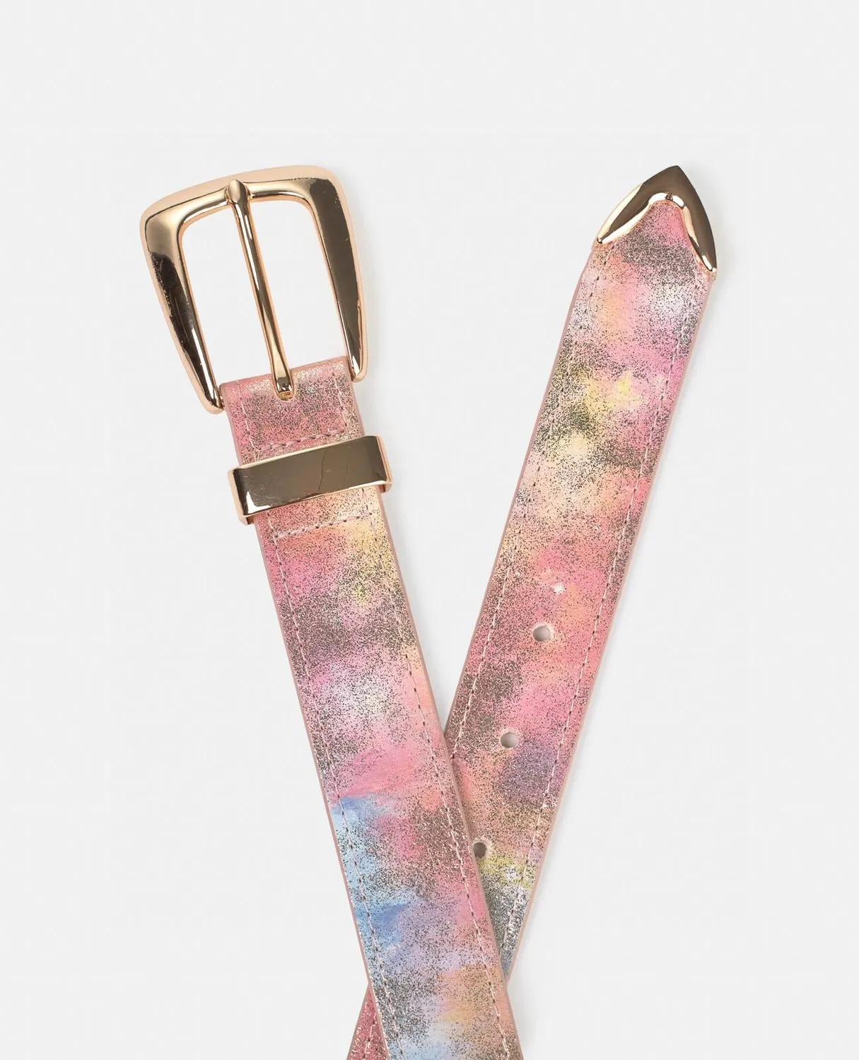 Alma en Pena V26CT017 ceinture cuir rose boucle métal