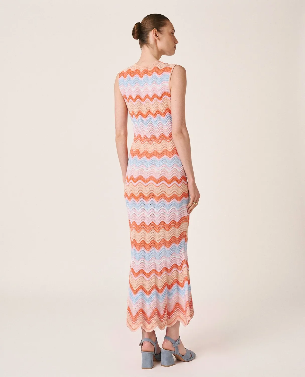 Alma en Pena V26CL0201 robe longue maille orange