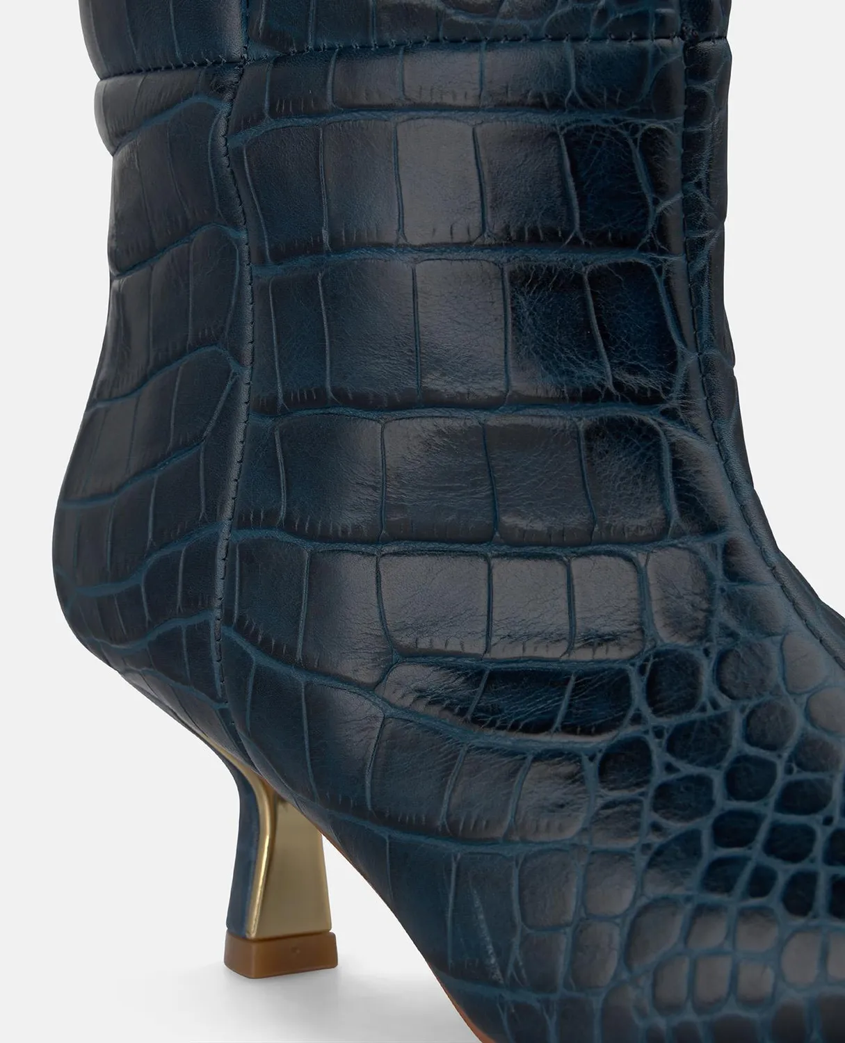 Alma en Pena I260392 bottes hautes bleues cuir croco 5,5cm