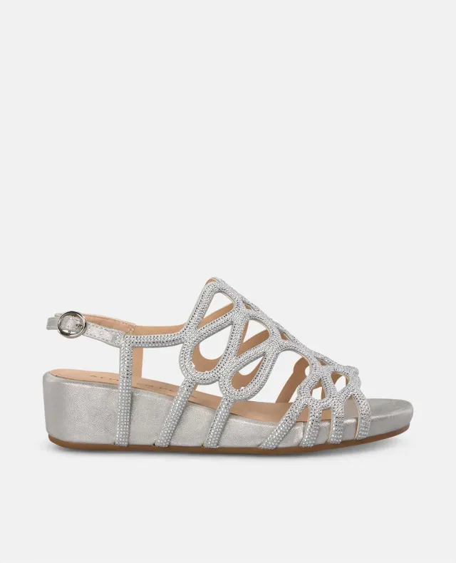 Alma en Pena V2551772 compensées argent strass talon 4,5 cm