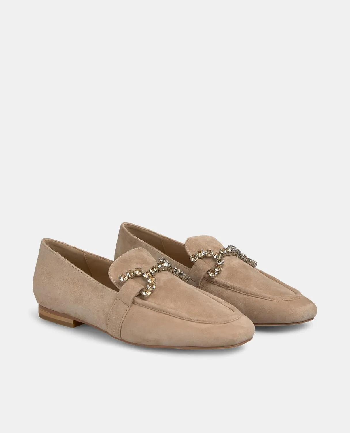 Alma en Pena V250303 mocassins sable cuir étrier strass